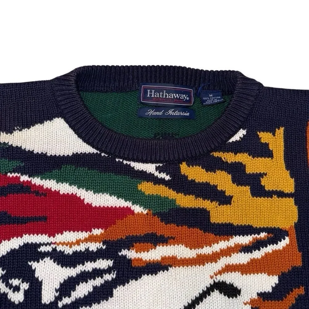 Vintage Hathaway Men’s Golf Sweater Size Medium Double Sided Knit Pullover